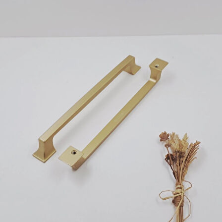 Ay-Az Kulp Kürdevan 160MM Modern Şık Metal Mat Altın Mutfak Banyo Dolap Çekmece Kulpu