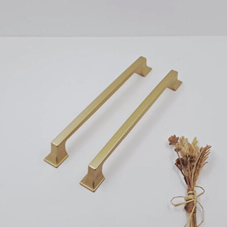 Ay-Az Kulp Kürdevan 160MM Modern Şık Metal Mat Altın Mutfak Banyo Dolap Çekmece Kulpu