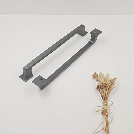 Ay-Az Kulp Kürdevan 160MM Modern Şık Metal Füme Mutfak Banyo Dolap Çekmece Kulpu