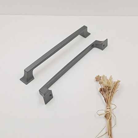 Ay-Az Kulp Kürdevan 160MM Modern Şık Metal Füme Mutfak Banyo Dolap Çekmece Kulpu