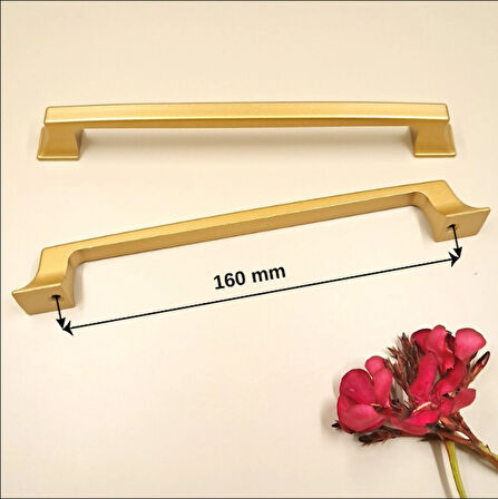Ay-Az Kulp Kızılcık 160mm Modern Şık Mat Altın Mutfak Banyo Dolap Çekmece Kulpu