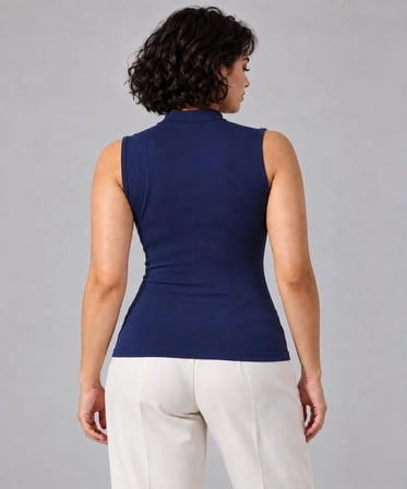 DİES KADIN KOLSUZ YARIM BALIKCI LİKRALI SIFIR KOL BOGAZLI BADİ - BODY TSHIRT