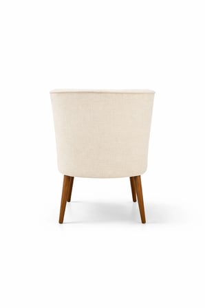 Azra Mobilya Milano Berjer Krem Keten Kumaş Ceviz Ahşap Ayaklı Tekli Koltuk Modern İskandinav Tasarım 59 cm Genişlik