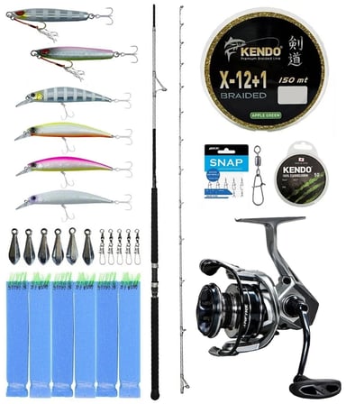 Yek Outdoor Shore Jig Seti Okuma Azores Shore Jigging Spin 292cm 20-80gr 2 Parça Olta Kamışı&Okuma Safyre SF-4000A 7+1BB Olta Makinesi