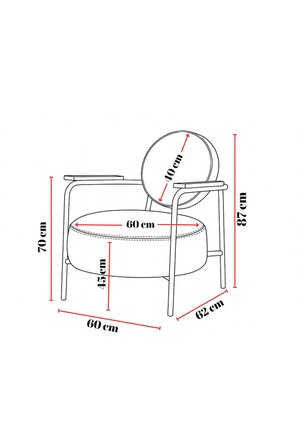 Azra Mobilya Venüs Berjer Tekli Koltuk Kahverengi Soft Buklet Kumaş Metal İskelet 60x62x87 cm