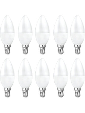 Noas 7W E14 Duy LED Mum Ampul Beyaz Renk 6500 Kelvin 630 Lümen 10 Adet