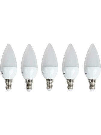 Noas 7W E14 Duy LED Mum Ampul Gün Işığı Renk 3200 Kelvin 630 Lümen 5 Adet