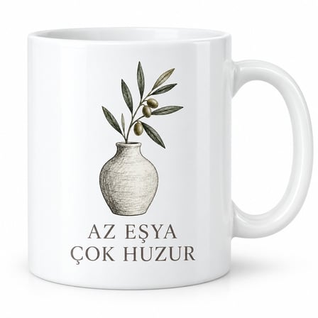 Az Eşya Çok Huzur Tasarımlı Porselen Kupa - MODEL 297