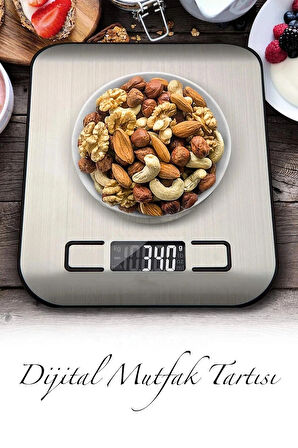 Dijital Hassas Tartı Paslanmaz Yüzeyli Mutfak Terazisi 10 kg/1 gr Hassasiyet