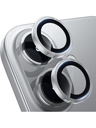 Iphone 16 ve 16 Plus Beyaz (White)  Uyumlu Kamera Lens Koruyucu Cam