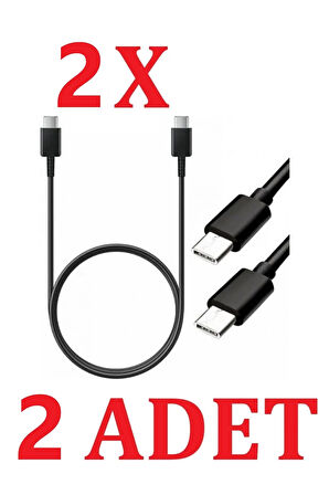 Samsung (EP-DN980) Usb-C To Usb-C (5A) 45W Hızlı Şarj ve Data Kablosu 1 Metre Siyah 2 Adet