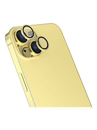 İphone 15 ve 15 Plus Sarı (Light Yellow) Uyumlu Kamera Lens Koruyucu Cam
