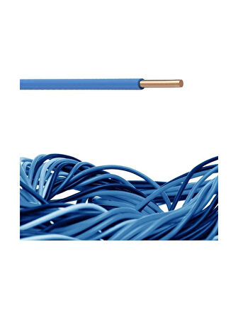 2.5 mm Nya Tek Damar %100 Bakır Kablo Mavi Renk 4 Metre