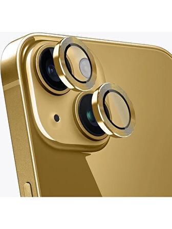 İphone 14 ve 14 Plus Gold Uyumlu Kamera Lens Koruyucu Cam