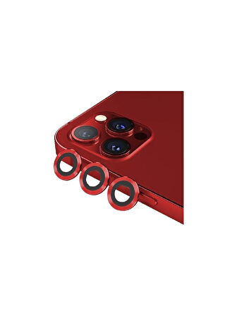 İphone 11 Pro/11 Pro Max/12 Pro Kırmızı Uyumlu Kamera Lens Koruyucu Cam