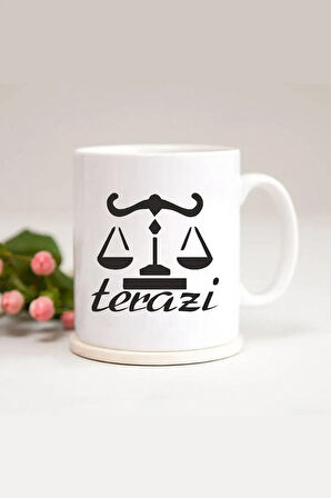 Terazi Burcu Baskılı Kupa Bardak