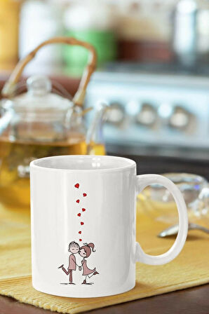 Sevgililer Gününe Özel Baskılı Porselen Kupa Bardak