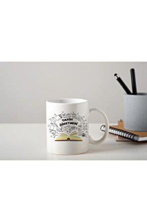 Öğretmenler Günü Özel Tasarım- Tarih Öğretmeni Baskılı Porselen Kupa Bardak Tfog