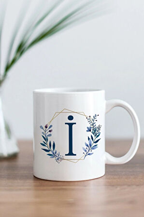 Beyaz İ Harfi Baskılı Kupa Bardak