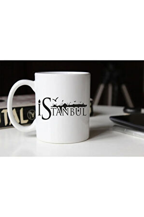 Tipografik Istanbul Yazılı Porselen Kupa Tfsh-12