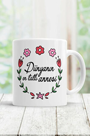 Beyaz Dünyanın En Tatlı Annesi Kupa Bardak