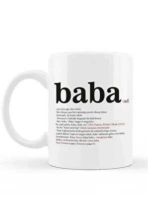 Babalar Günü Hediyesi Baba Tanımı Tasarımlı Porselen Kupa Bardak