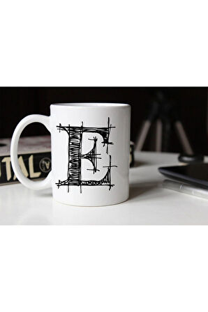 Özel Çizim Eharfli Porselen Kupa Tfshr-06