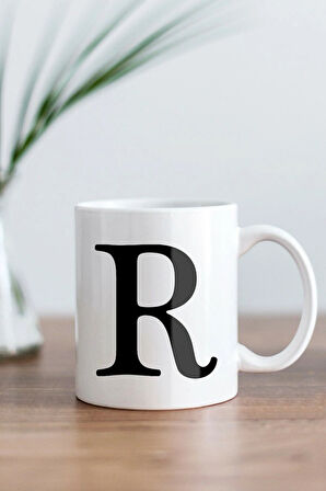 R Harfi Baskılı Kupa Bardak