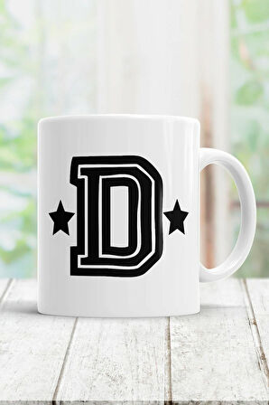 D Harfi Baskılı Kupa Bardak