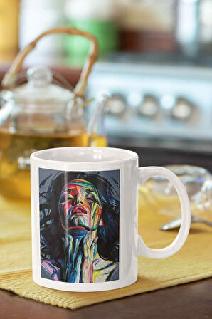 Yağlı Boya Portre Baskılı Porselen Kupa Bardak