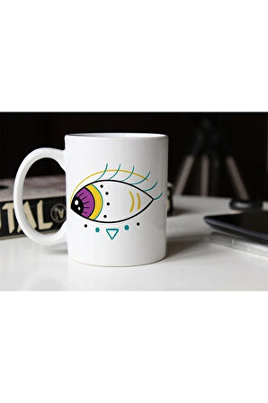 Özel Tasarım Göz Baskılı Porselen Kupa Bardak- 009 Tfkp