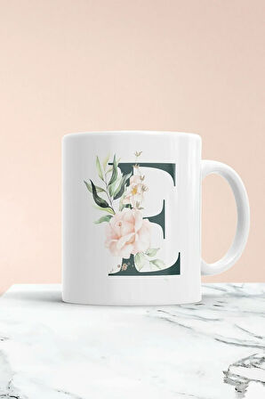 E Harf Baskılı Spring Koleksiyon Kupa Bardak