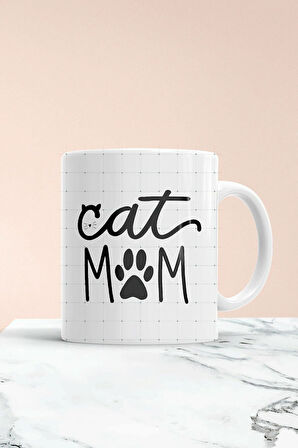 Cat Mom Baskılı Kupa Bardak