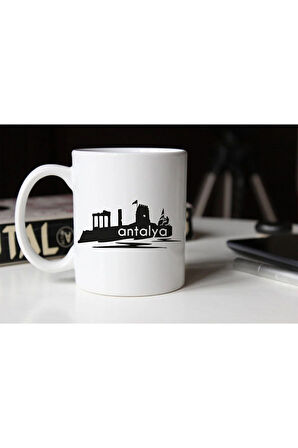 Antalya Silüeti Temalı Porselen Kupa Tfsh-05
