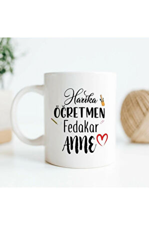 Öğretmen Anneye Hediye Esprili Kupa Bardak