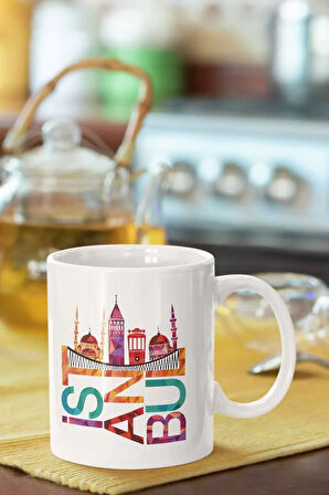 Istanbul Baskılı Porselen Kupa Bardak