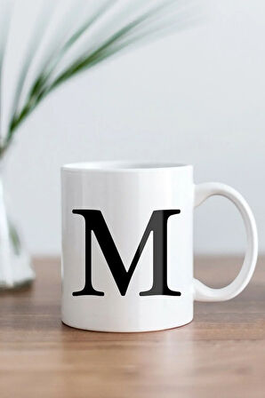 M Harfi Baskılı Kupa Bardak