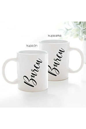 Burcu Ismine Özel Porselen Kupa Bardak - Baskılı Porselen Kupa