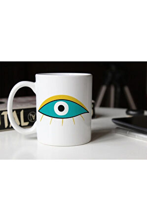 Özel Tasarım Göz Baskılı Porselen Kupa Bardak- 016 Tfkp