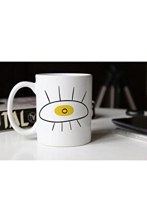 Özel Tasarım Göz Baskılı Porselen Kupa Bardak- 018 Tfkp