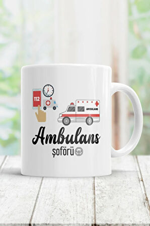 Beyaz Ambulans Şoförü Kupa Bardak
