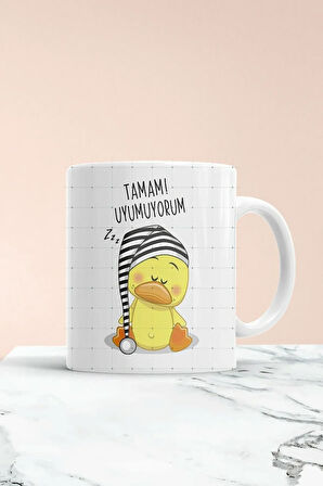 Uykucu Civciv Baskılı Kupa Bardak