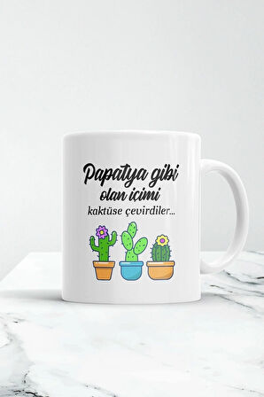 Beyaz Içimi Kaktüse Çevirdiler Kupa Bardak