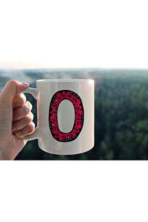 Özel Tasarım O Harfli Porselen Kupa Tfhr-17