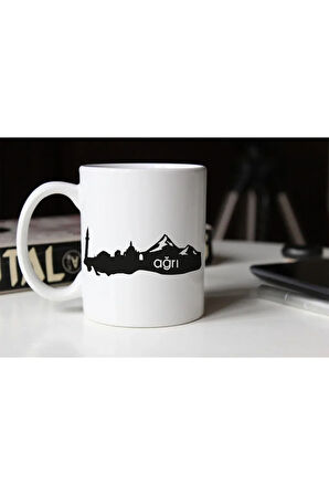 Ağrı Silüeti Temalı Porselen Kupa Tfsh-03