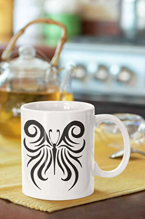 Motif Baskılı Porselen Kupa Bardak