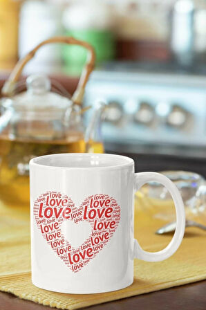 Sevgililer Gününe Özel Baskılı Porselen Kupa