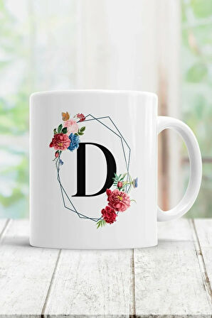 D Harfi Baskılı Kupa Bardak