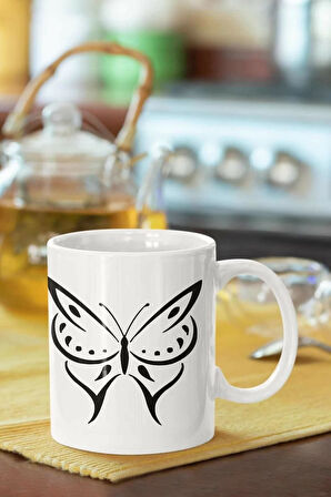 Motif Baskılı Porselen Kupa Bardak