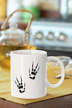 Pençe Izi Baskılı Porselen Kupa Bardak